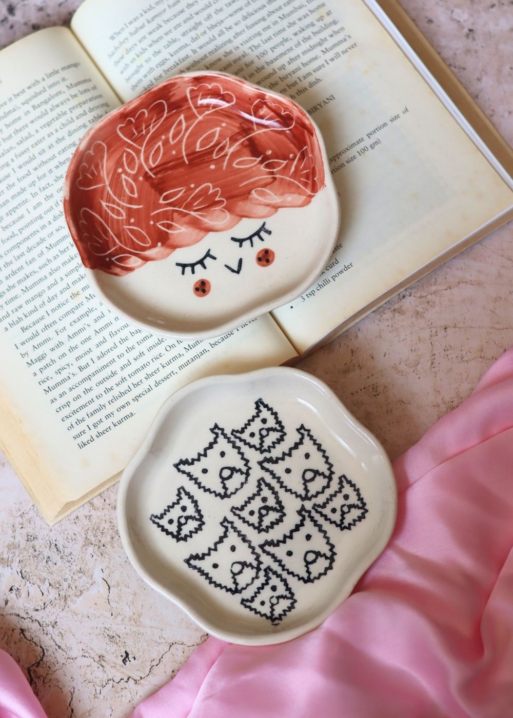 Cats & Tweety Handmade Dessert Plate made by ceramic
