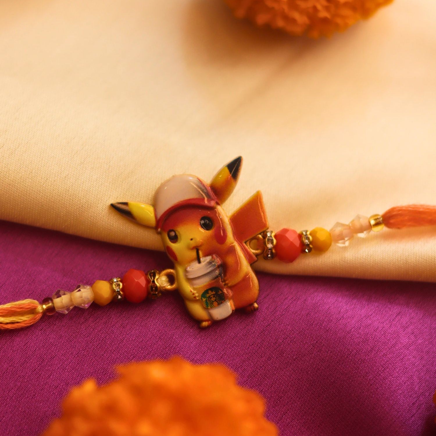 Pikachu Rakhi handmade with premium quality material