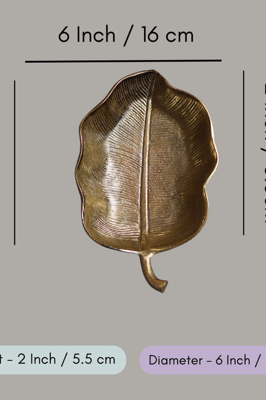 Gold-Plated Hazel Leaf Decorative Platter