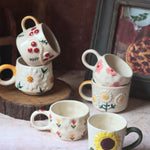 Handmade Set of 6 Blossom Bliss Mugs (for the price of 5)