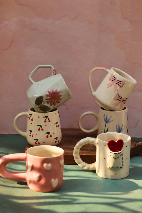 Set of 6 Blooming Hearts Mugs (for the price of 5)