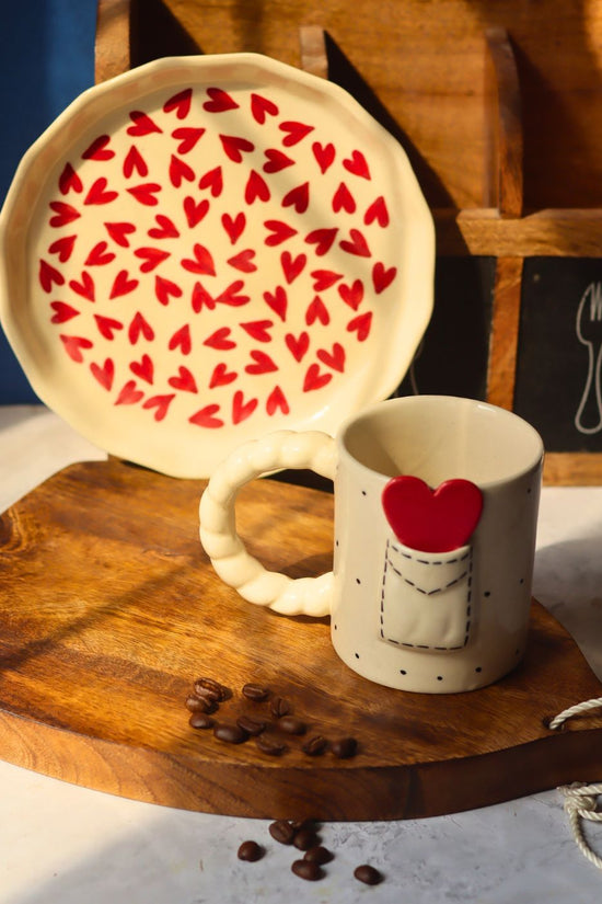 Love Letter Mug & All Heart Plate made by ceramic