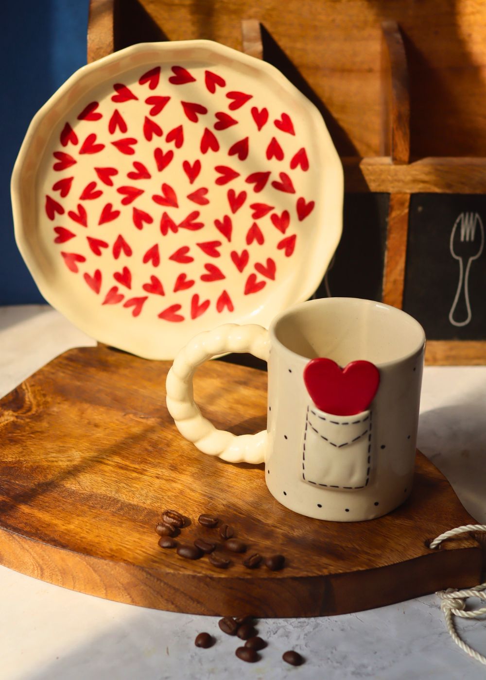 Love Letter Mug & All Heart Plate made by ceramic