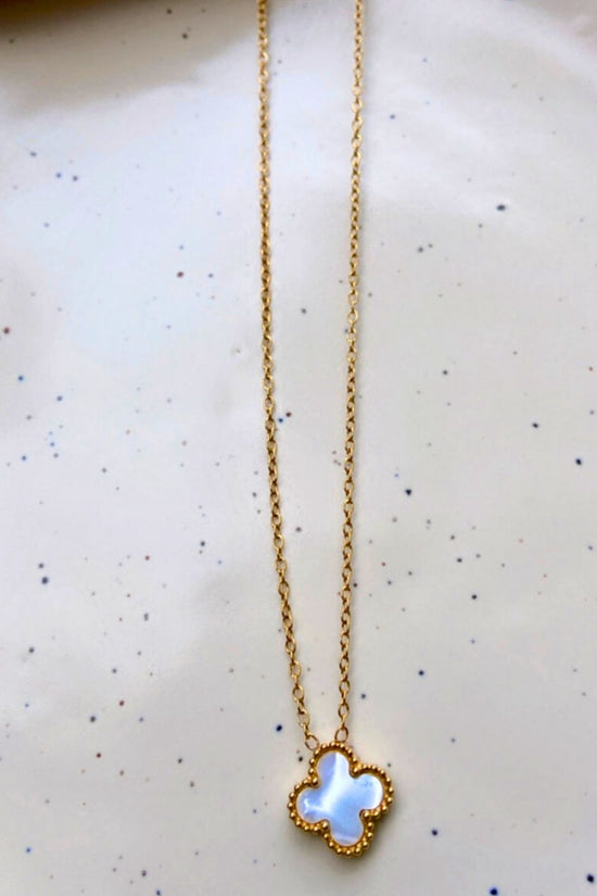 White clover necklace handmade in India