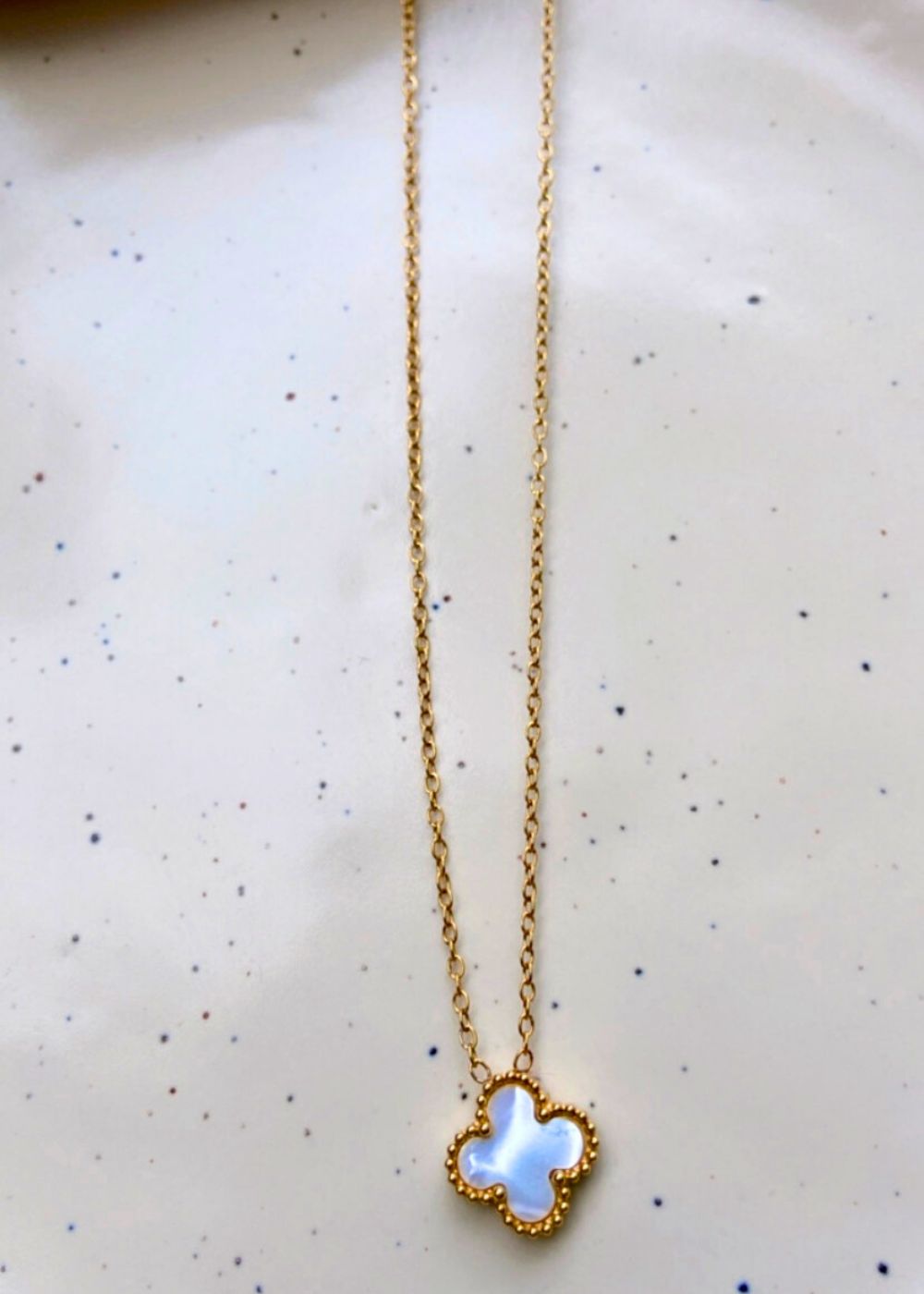 White clover necklace handmade in India