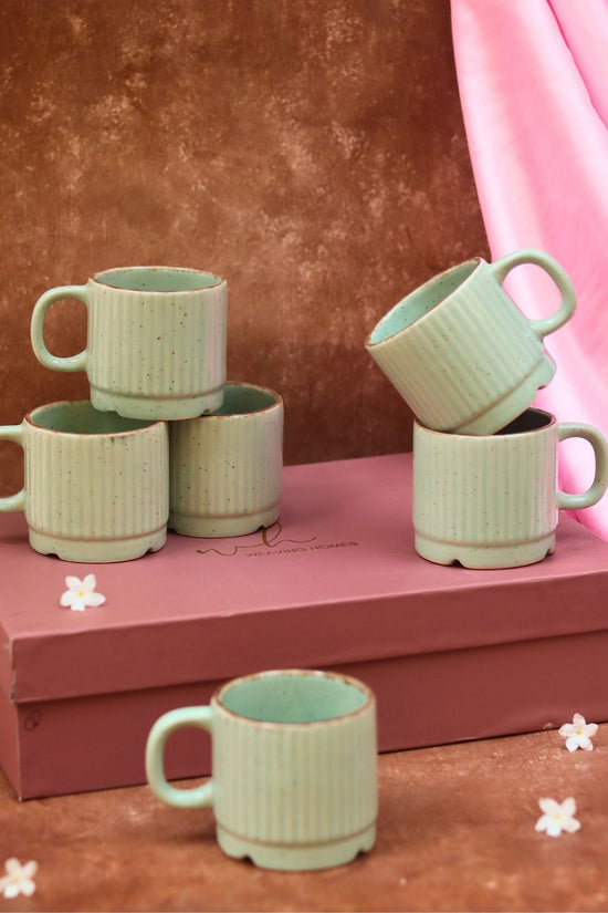 Set of 6 - Mint Bliss Tea Cups in a gift box with premium quality material