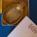 Pineapple Pristine Platter - Gold in a Gift Box handmade in india