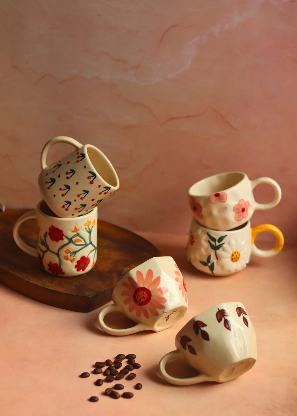 Set of 6 Sip & Shine Mugs Combo (for the price of 5) handmade in india