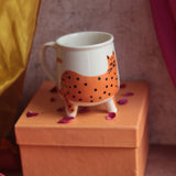 Cat Mug - Orange Diwali Gift Box made by ceramic