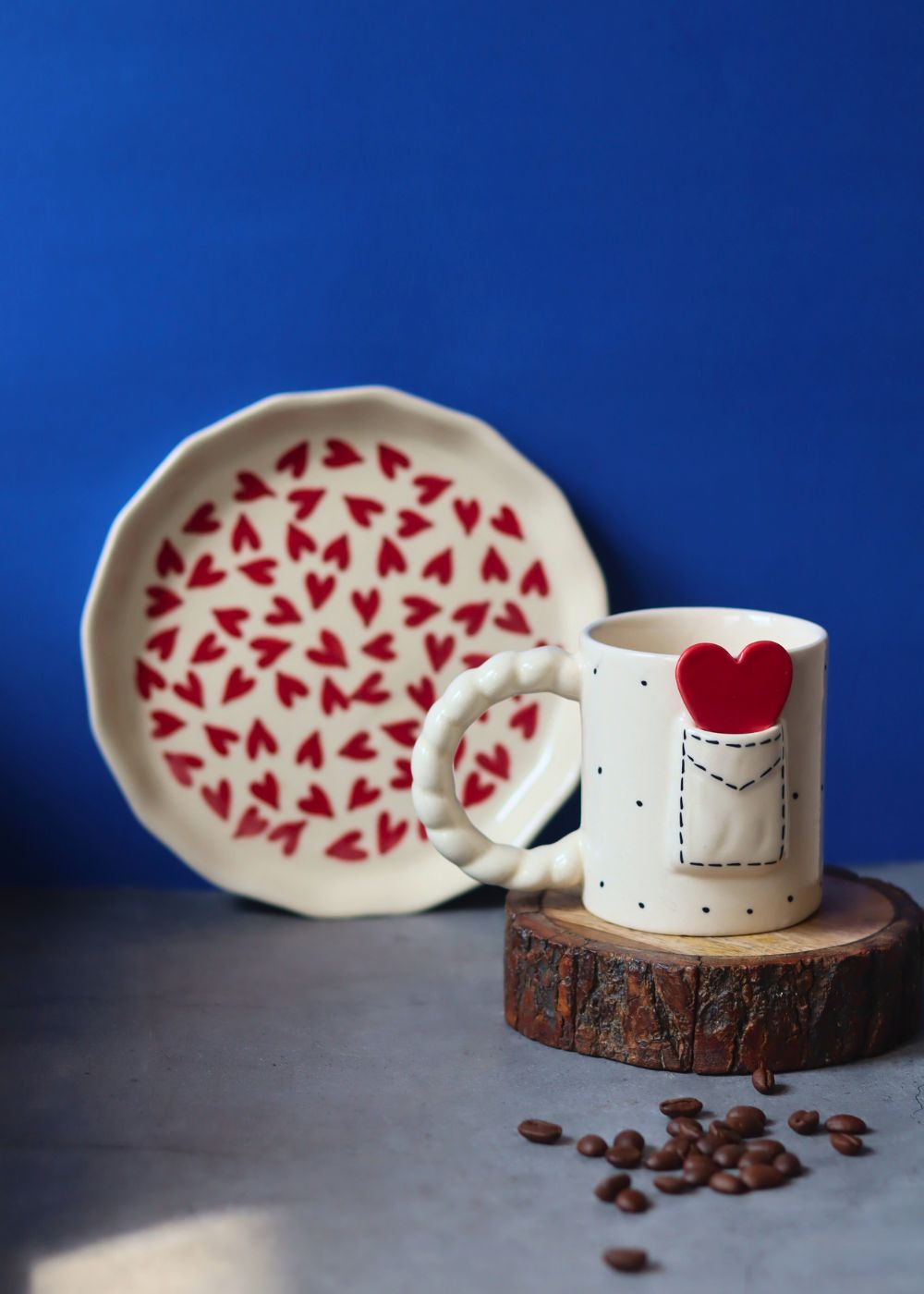 Love Letter Mug & All Heart Plate handmade in india