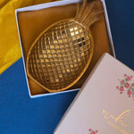 Pineapple Pristine Platter - Gold in a Gift Box made by metal