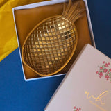 Pineapple Pristine Platter - Gold in a Gift Box made by metal