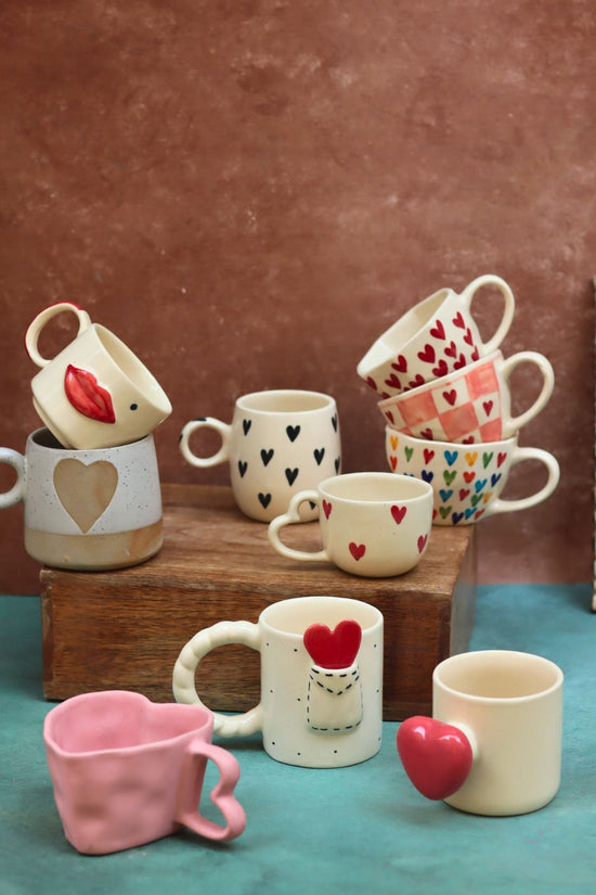 Set of 10 Sweet Heart Mugs Combo (for the price of 7) with premium quality material