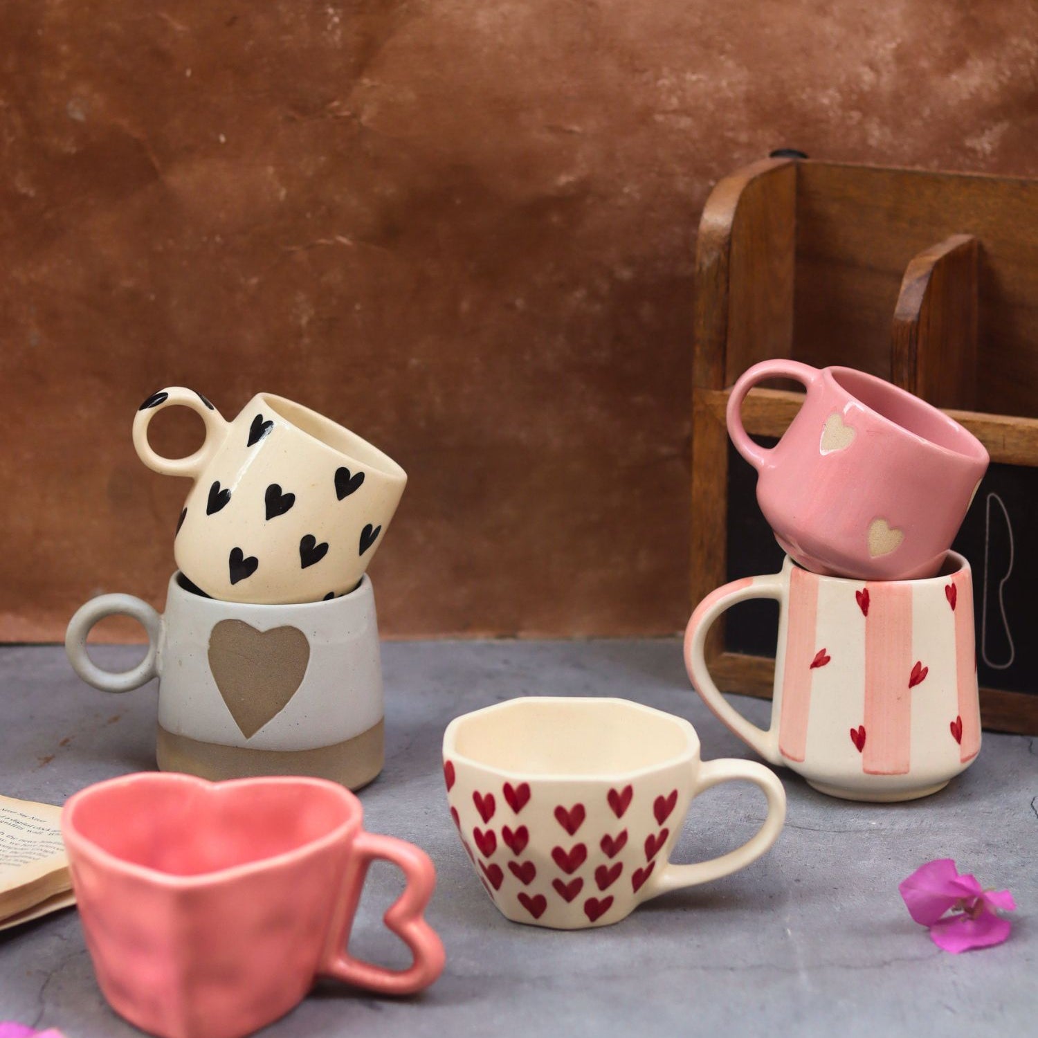 Set of 6 Love Brew Mugs (for the price of 5) made by ceramic