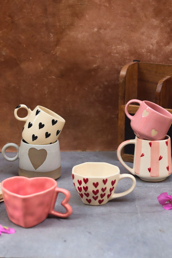 Set of 6 Love Brew Mugs (for the price of 5) made by ceramic