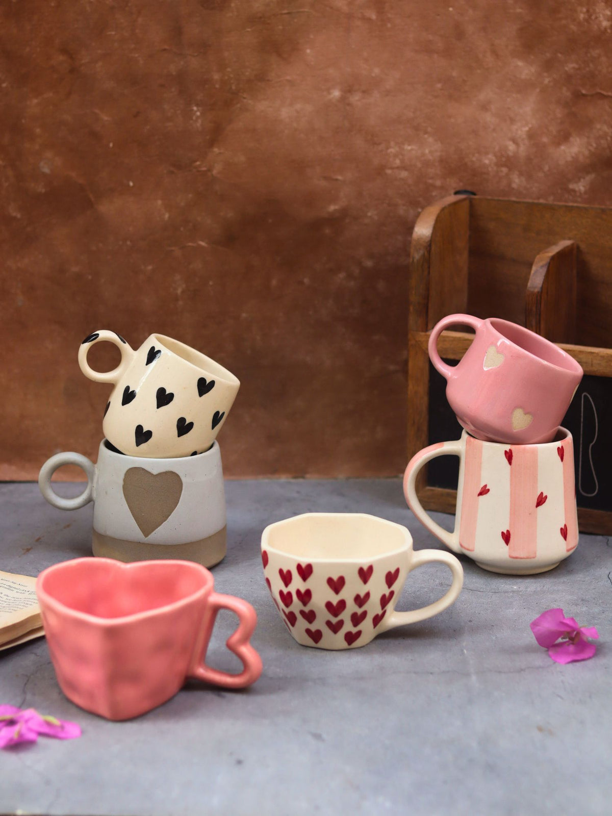 Set of 6 Love Brew Mugs (for the price of 5) made by ceramic