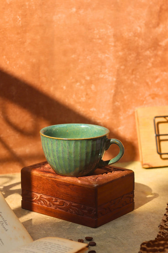 handmade Cozy Soup Cup - Metallic Green