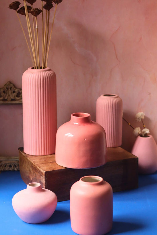 Set of 6 (Pink Vases) for the price of 5 made by ceramic