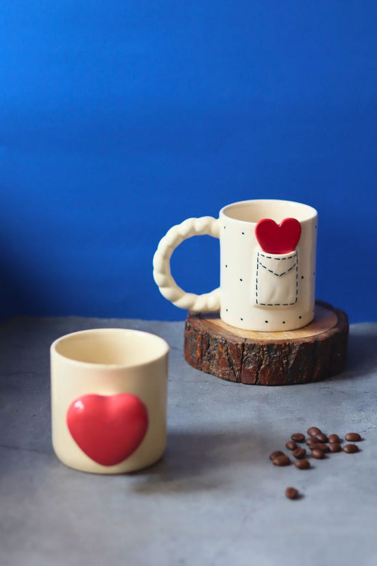 Red Heartbeat & Love Letter Mug with premium quality material