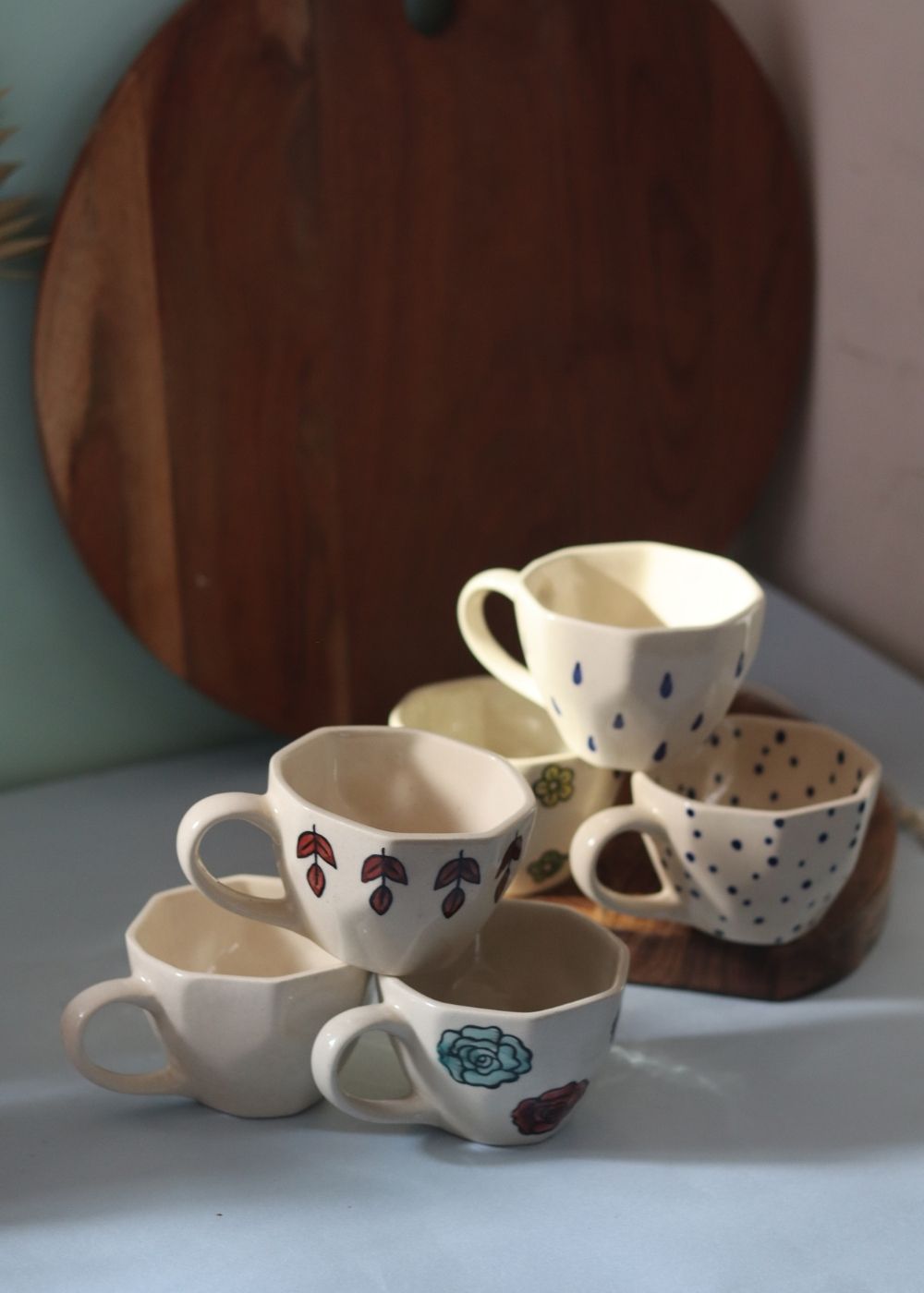 Set of 6 Brew Bliss Mugs (for the price of 5) handmade in india