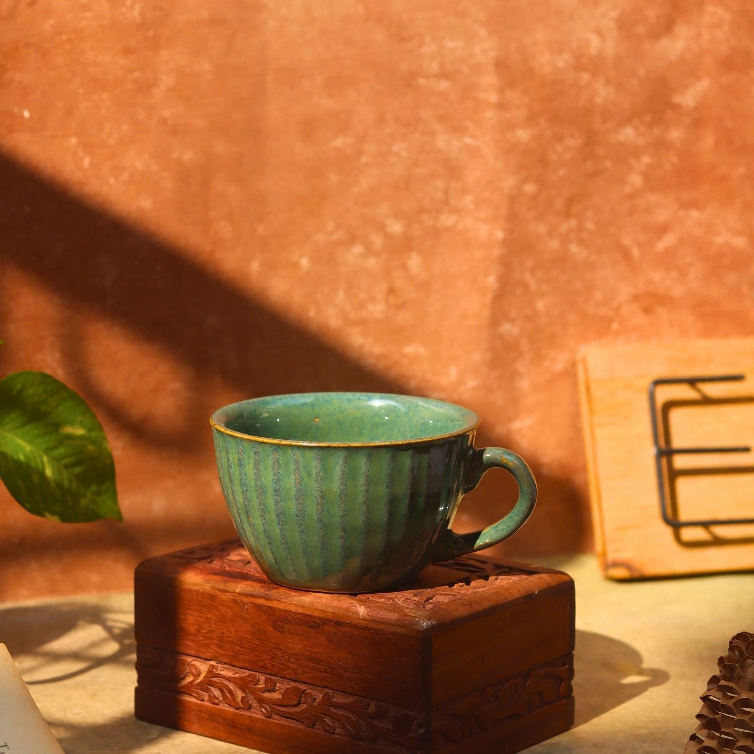 Cozy Soup Cup - Metallic Green made by ceramic