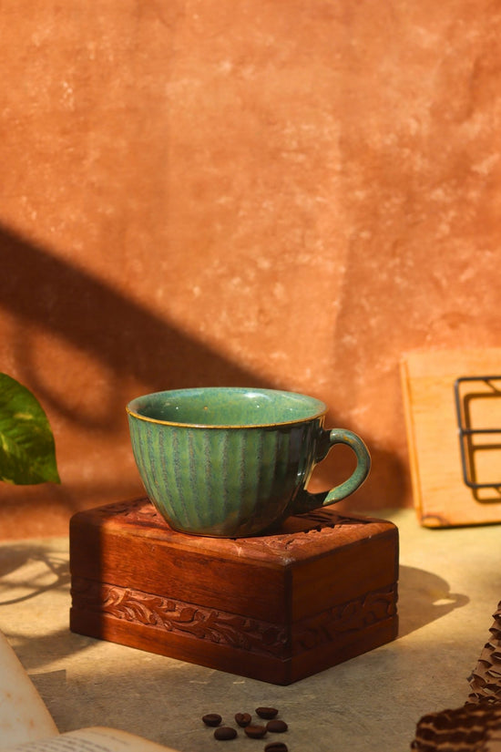 Cozy Soup Cup - Metallic Green made by ceramic