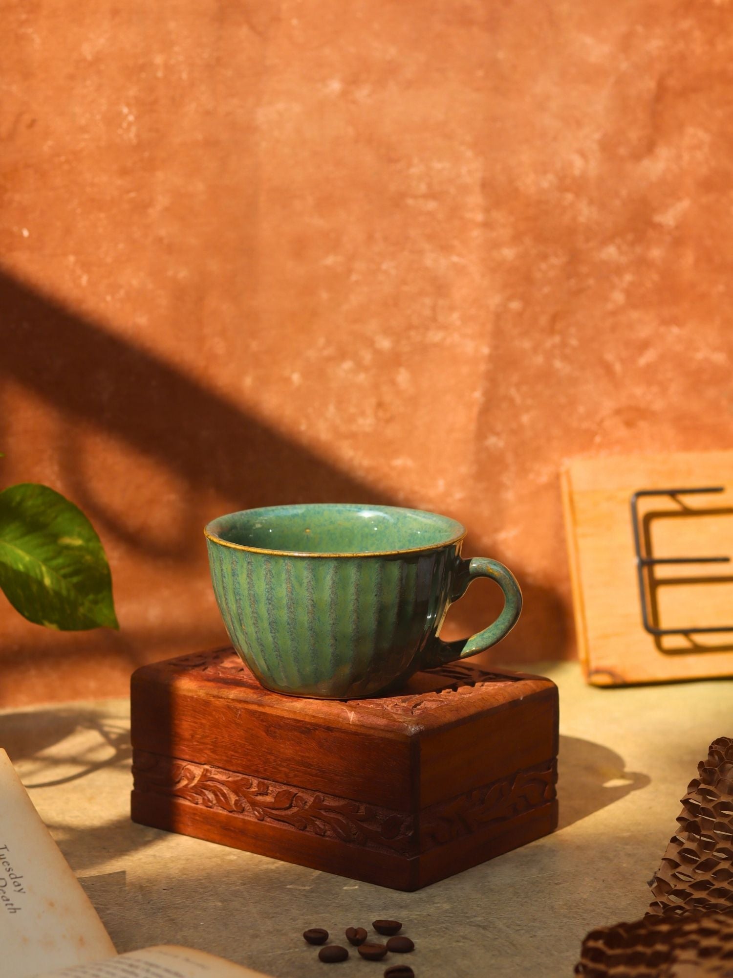 Cozy Soup Cup - Metallic Green made by ceramic