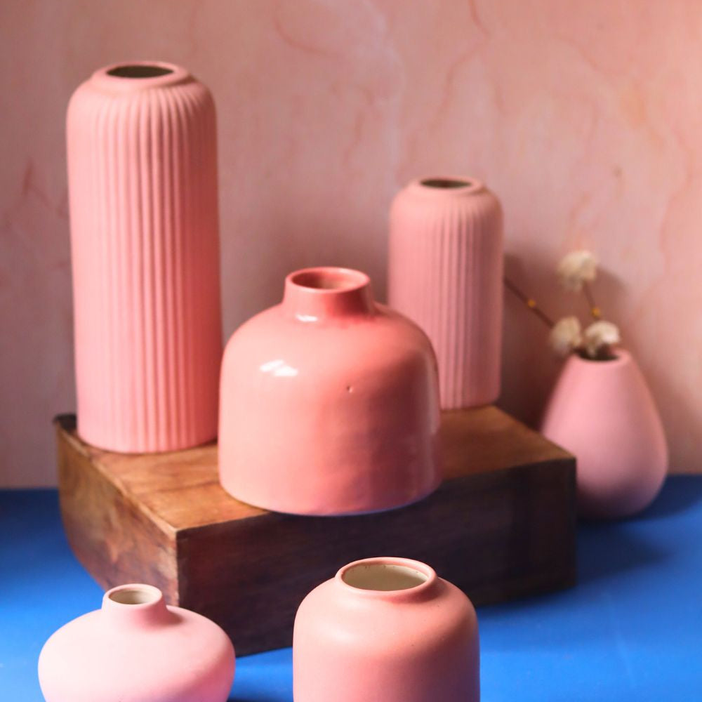 handmade Set of 6 (Pink Vases) for the price of 5