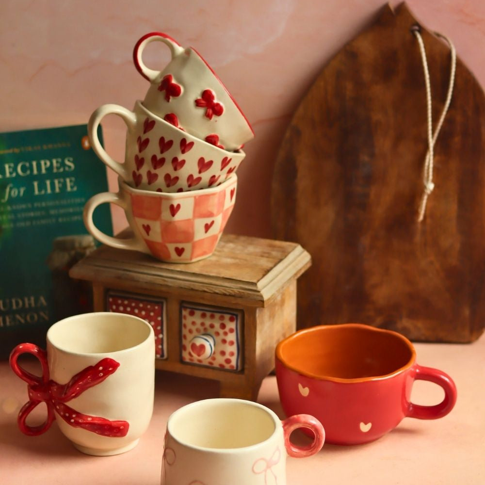 handmade Set of 6 Heartwarming Mugs (for the price of 5)