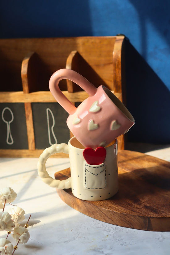 Handmade Love Letter & Pastel Pink Heart Mug