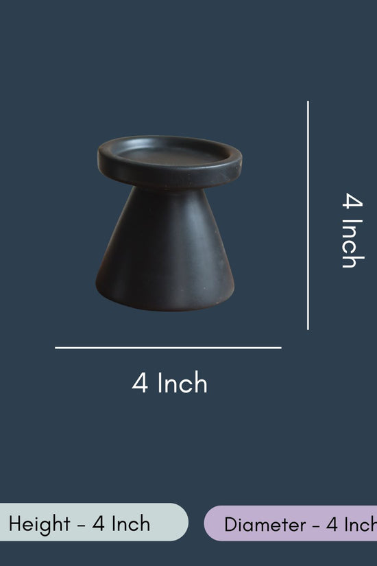 Black Pillar Candle Holder - Small