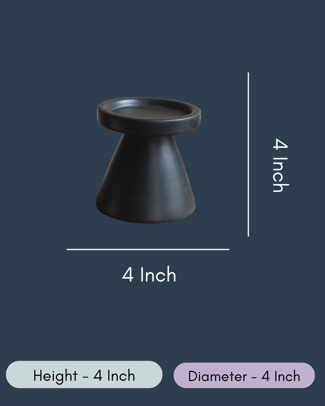 Black Pillar Candle Holder - Small