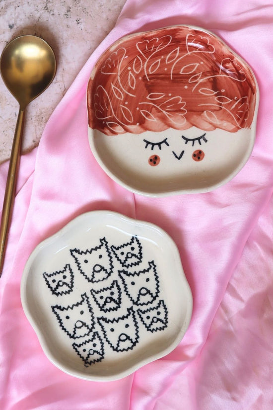 Cats & Tweety Handmade Dessert Plate with premium quality material