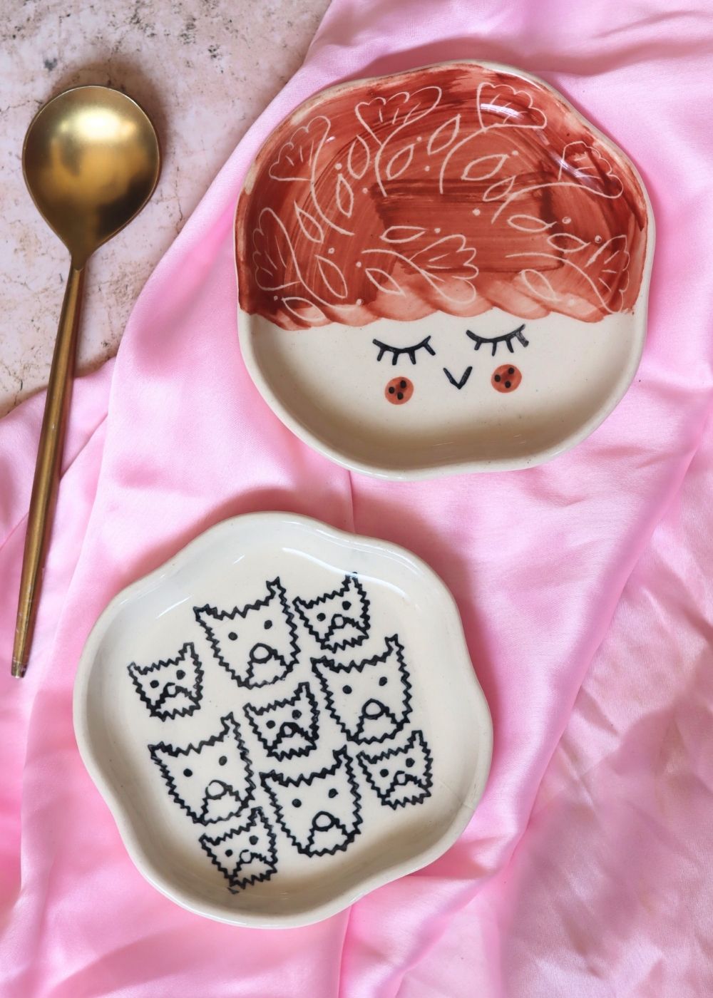 Cats & Tweety Handmade Dessert Plate with premium quality material