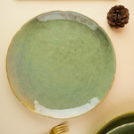 pistachio stoneware dinner plate handmade in india 