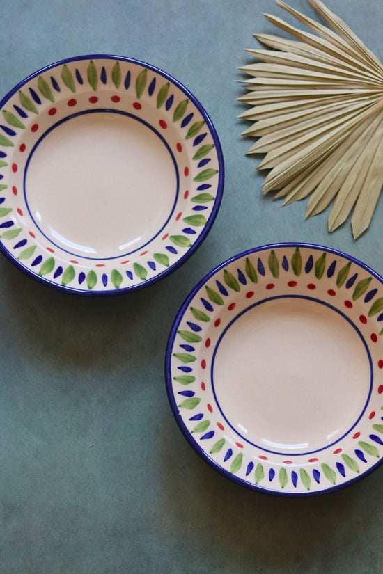 Bohemian pasta plate handmade in india