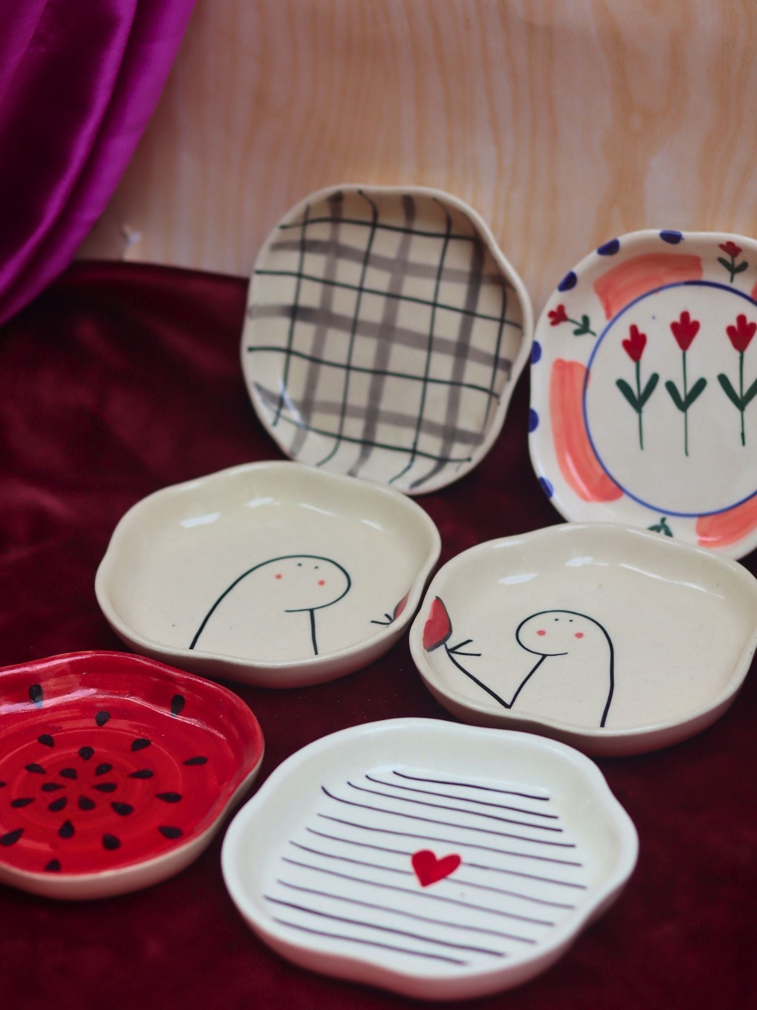 Set of 6 Tasty Treat Handmade Dessert plate (for the price of 5)