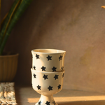 black star ice cream goblet with little stars design 