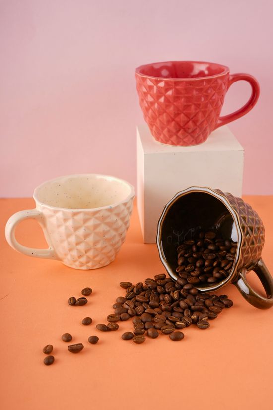 handmade diamond mugs set of 3 combo