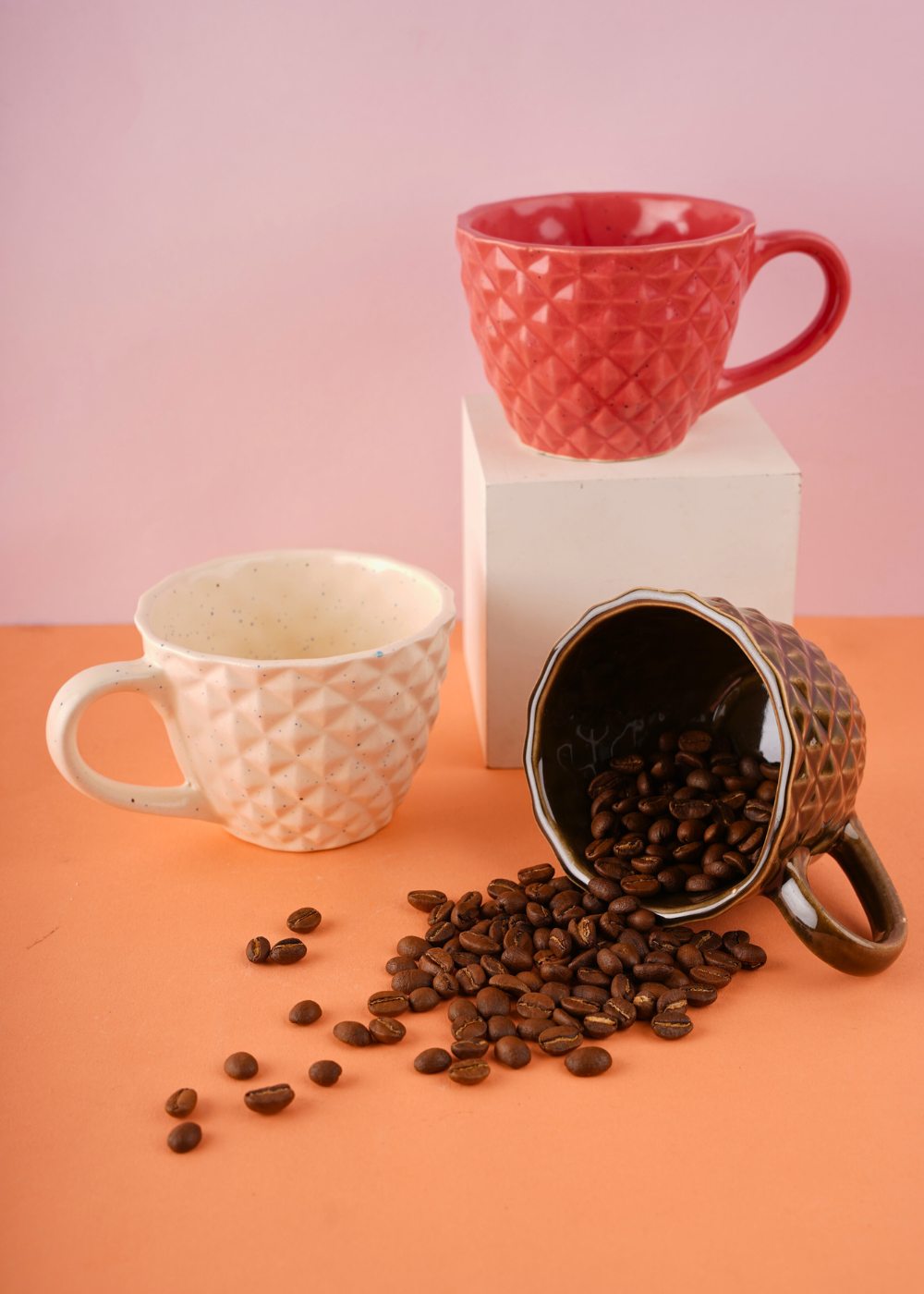 handmade diamond mugs set of 3 combo