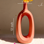 Ceramic pink contour vase height & breadth 
