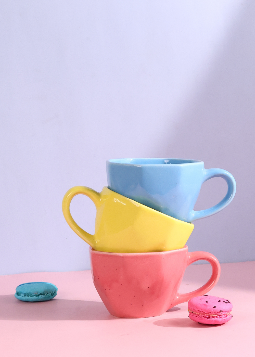 handmade solid colors mugs set of three combo