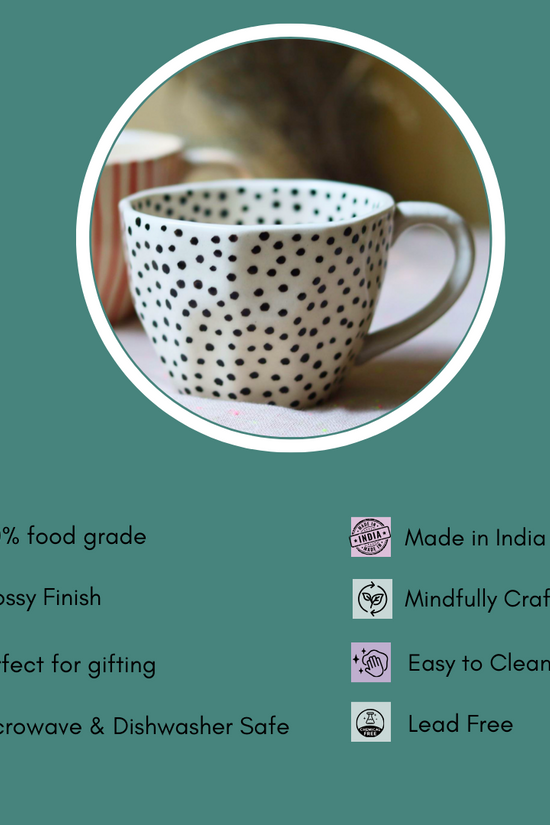 black polka mug with details 
