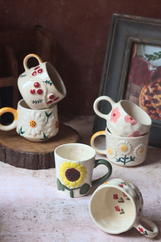 Set of 6 Blossom Bliss Mugs (for the price of 5) made by ceramic