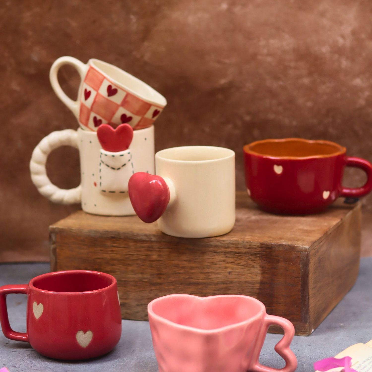 Set of 6 Sips of Love Mugs (for the price of 5) made by ceramic