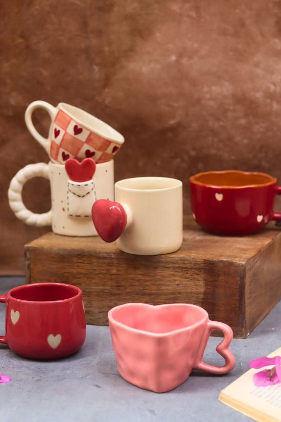 Set of 6 Sips of Love Mugs (for the price of 5) made by ceramic