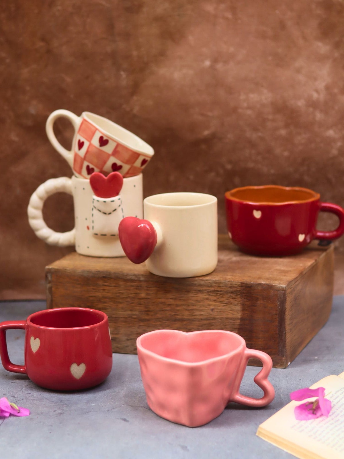 Set of 6 Sips of Love Mugs (for the price of 5) made by ceramic