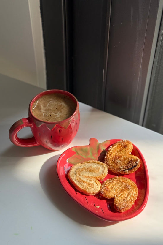 Lead free OG Strawberry Mug & Handmade Dessert Plate
