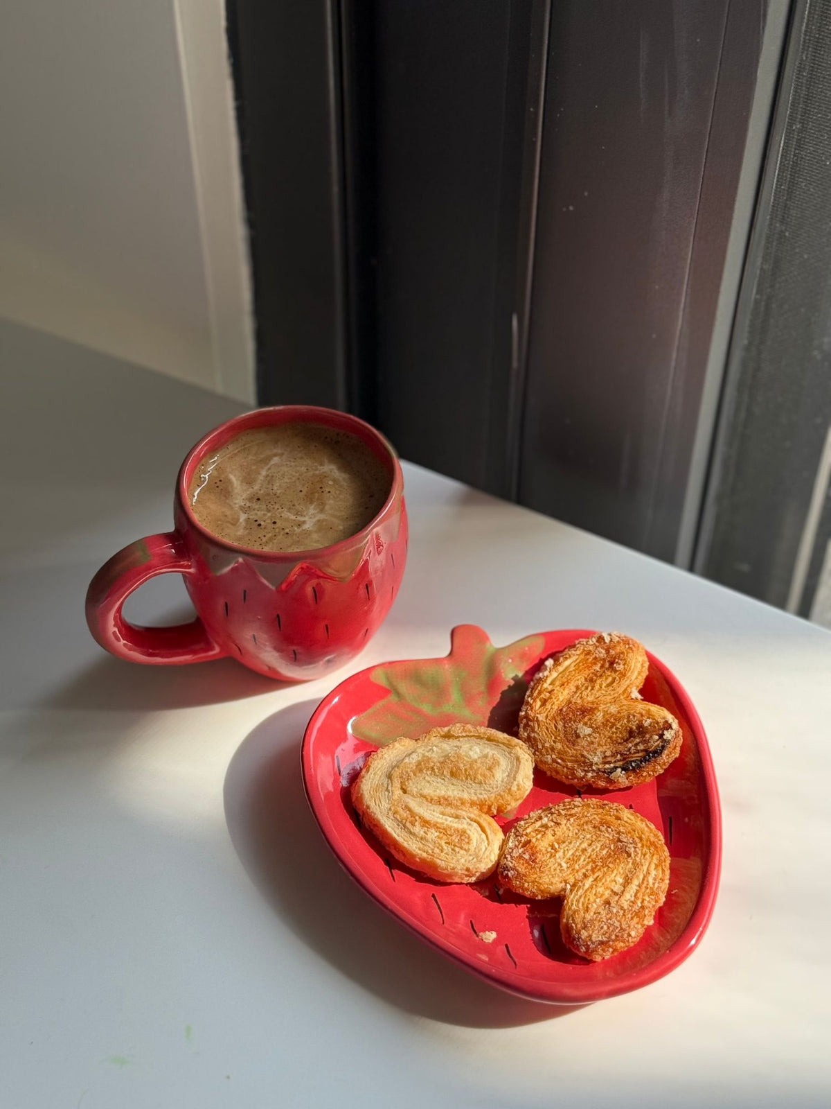 Lead free OG Strawberry Mug & Handmade Dessert Plate