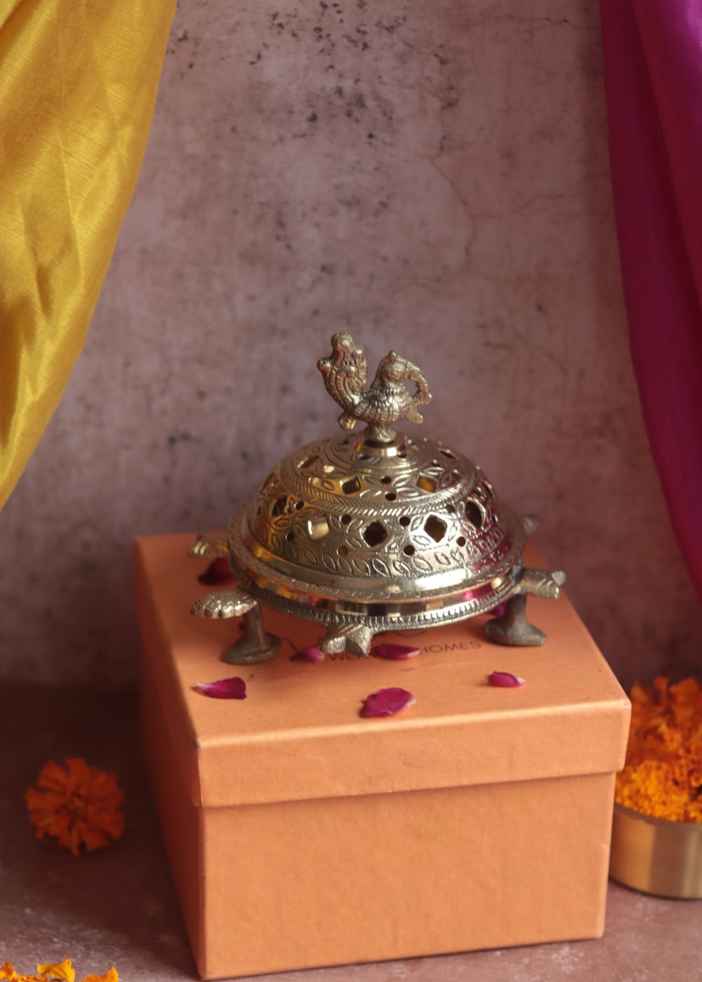 Handmade Tamra Dhoop Daan Diwali Gift Box